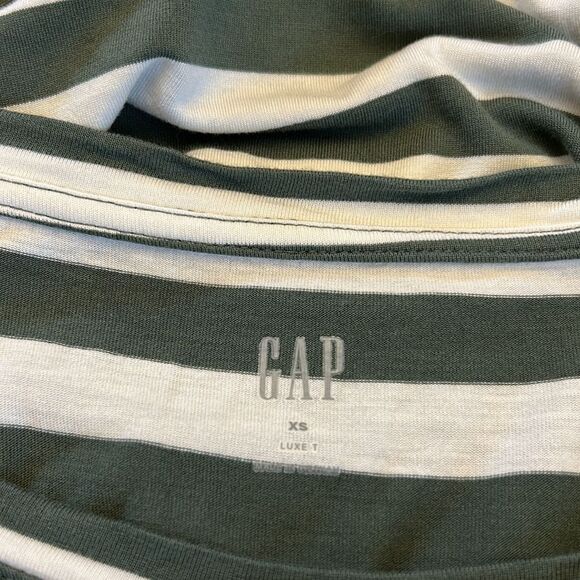 Gap green white striped muscle tee Size XS EUC - Picture 7 of 9
